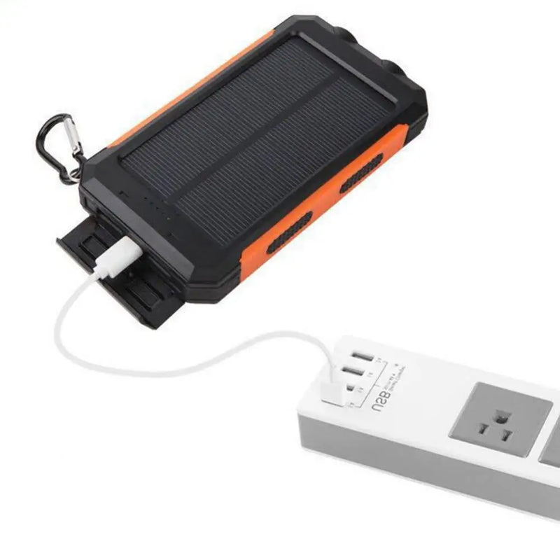 Solar PowerBank - 2 Saídas USB 20.000MAh Com Lanterna Externa a Prova D'água